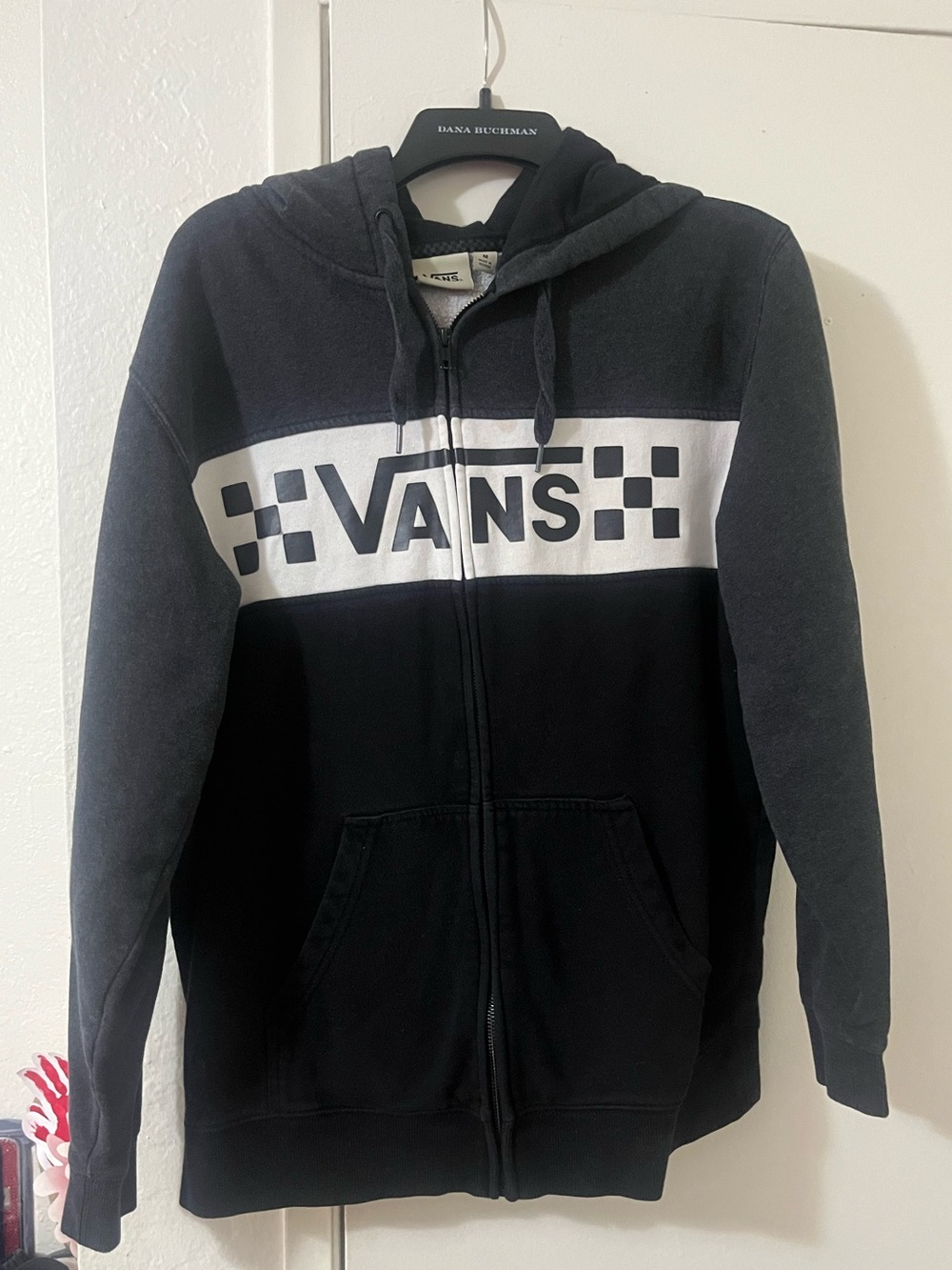 Vans Women’s Black & Gray Zip-Up Hoodie Jacket